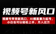 视频号带货新风口，AI模版暴力起号，小白也可以轻松上手，月入过万