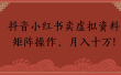 抖音小红书卖虚拟资料矩阵操作、月入十万!
