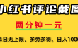 小红书评论截图，一条0.5元，多劳多得！