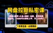 《网盘拉新私密课》第三期躺赚玩法，【网盘+即梦+小说+短剧】拉新，有手机就能操作，小白也可以轻松上手，月入5000+