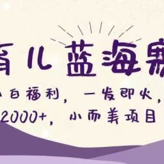 Ai育儿蓝海赛道，新手小白福利，一发即火，日入2000+，小而美项目
