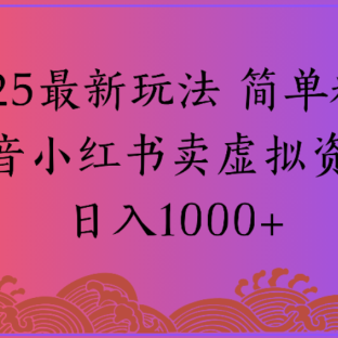 2025最新玩法，简单粗暴通过抖音小红书卖虚拟资料日1000+