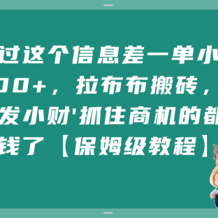通过这个信息差一单小赚400+，拉布布搬砖，闷声发小财，抓住商机的都赚到钱了【保姆级教程】