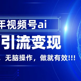 独家蓝海!视频号 AI 暴力引流,零后端 + 无脑操作,蓝海项目先做先赚!