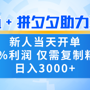 新人闭眼冲!闲鱼 + 拼夕夕套利,80% 纯利当天可开单,复制粘贴日入 3000+