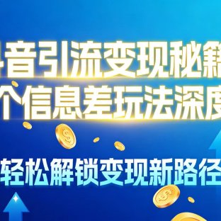 抖音引流变现秘籍:1000 个信息差玩法深度教程,轻松解锁变现新路径