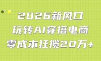 2026新风口:玩转AI穿搭电商,零成本狂揽20万+