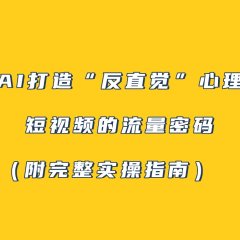 用AI打造“反直觉”心理学短视频的流量密码(附完整实操指南)