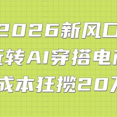 2026新风口:玩转AI穿搭电商,零成本狂揽20万+