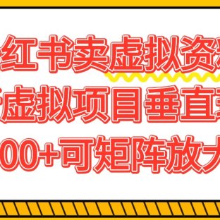 小红书卖虚拟资料500+,全新虚拟项目垂直玩法,可矩阵放大盈利!
