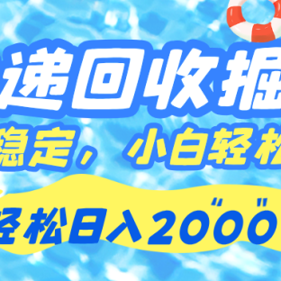 快递回收掘金,长期稳定的副业,新手小白都可当天上手,轻松日入 2000+
