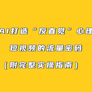 用AI打造“反直觉”心理学短视频的流量密码(附完整实操指南)
